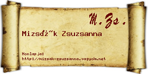 Mizsák Zsuzsanna névjegykártya
